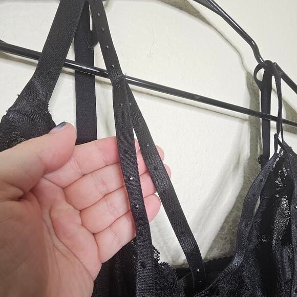 Torrid curve black lacey teddy studded lingerie chemise Plus size 1x sexy - Picture 3 of 6